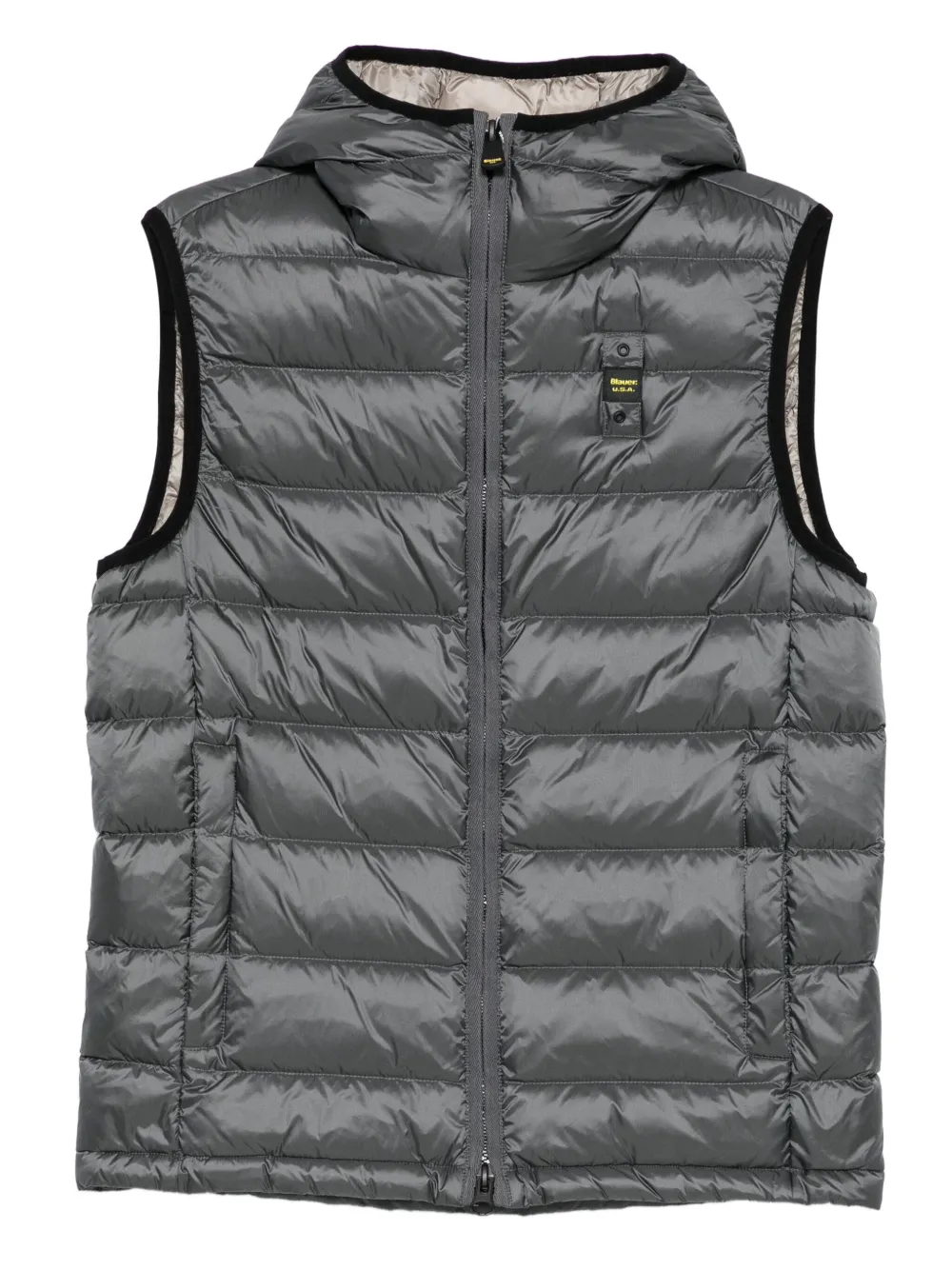 Blauer Arden hooded padded vest jacket | Grey | Image 1