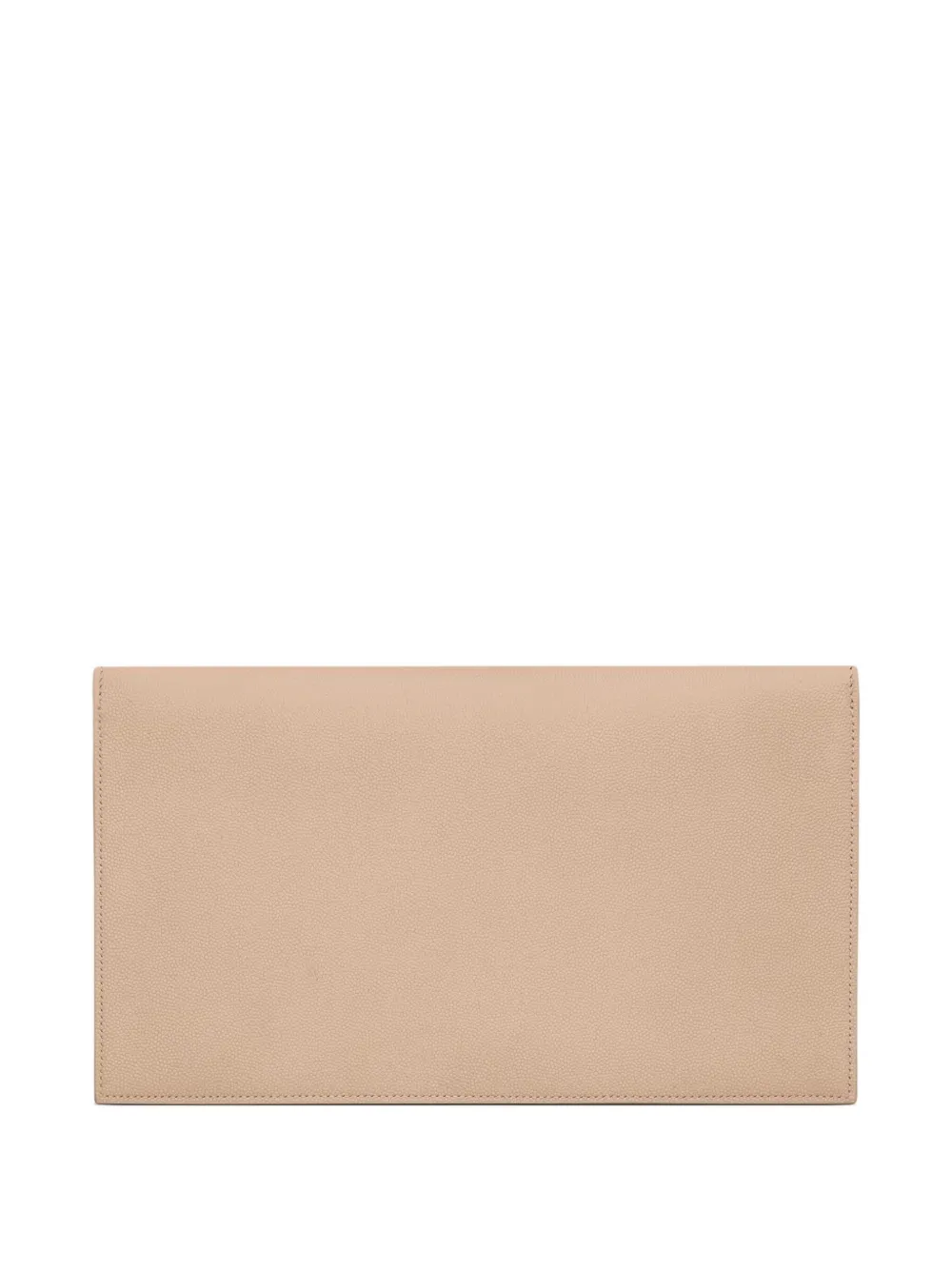 Saint Laurent Uptown leren clutch met logoplakkaat - Beige