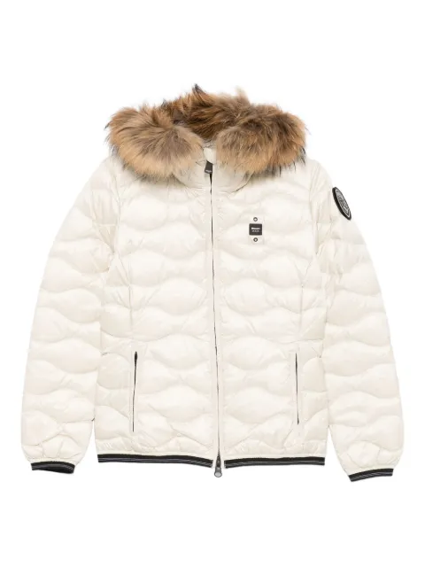 Blauer logo-appliqué hooded puffer jacket