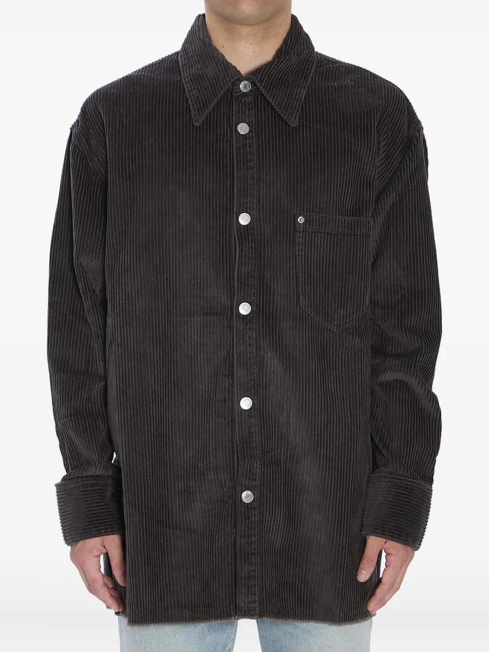 AMI Paris corduroy patch-pocket shirt jacket | Grey | Image 1