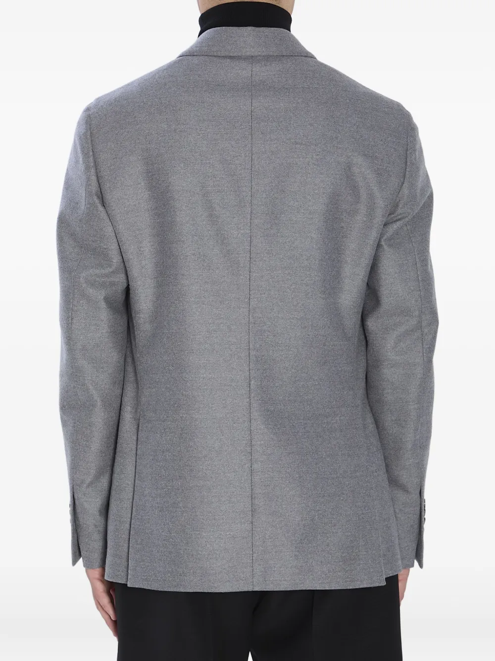 Lardini Double-breasted Virgin Wool Jacket With Peaked Lapels In Gray