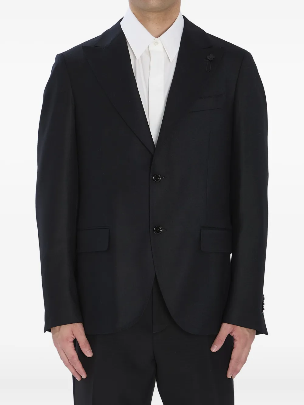 Lardini Virgin Wool And Cashmere Blend Jacket In Black
