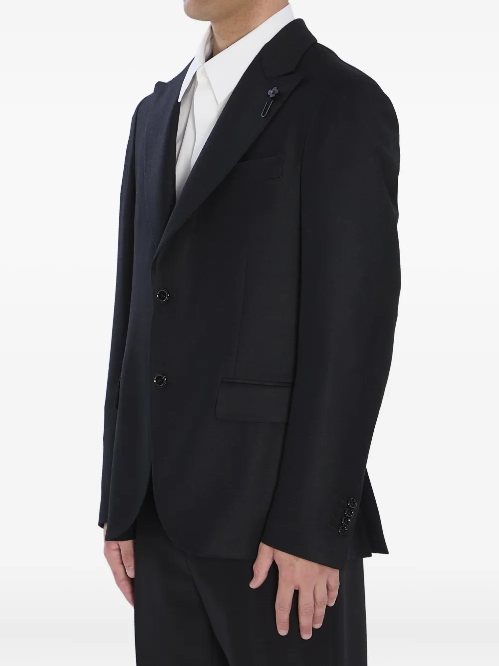 Lardini Virgin Wool And Cashmere Blend Jacket In Black