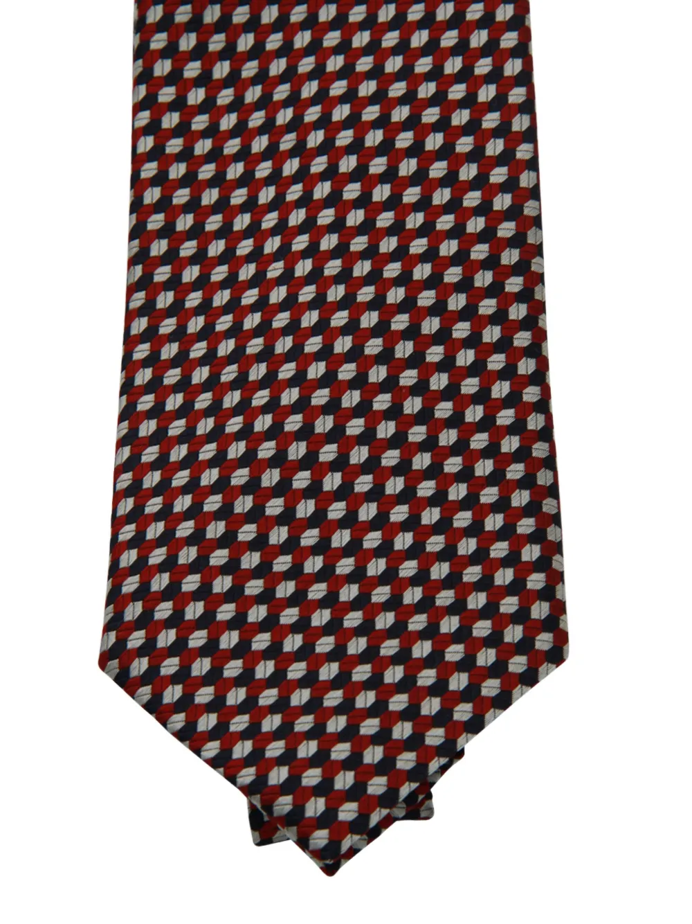 Zegna geometric-pattern tie - Rood