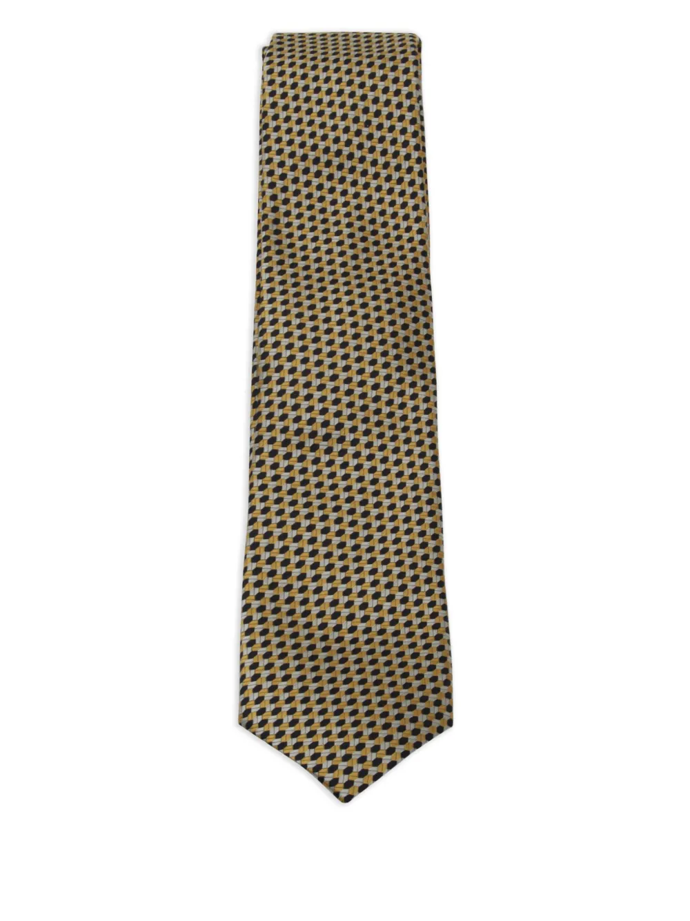 Zegna geometric-pattern tie | Yellow | Image 1