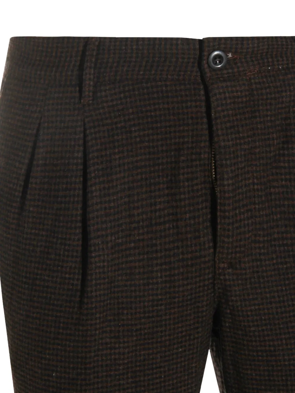 Incotex Pleated Check Trousers In Brown