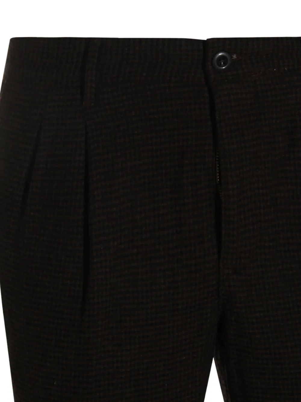Incotex Pleated Check Trousers In Brown