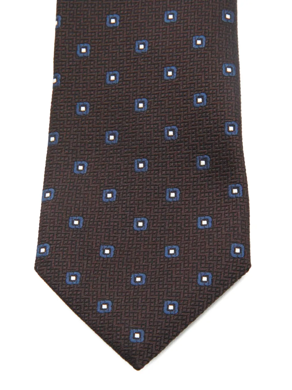 Zegna square-pattern tie - Bruin