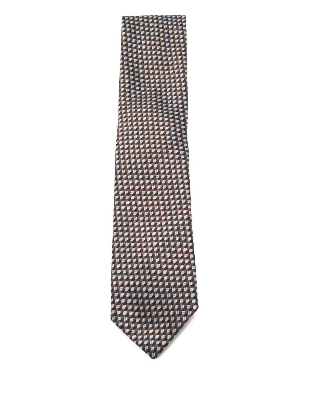Zegna Geometric-pattern Tie In Black