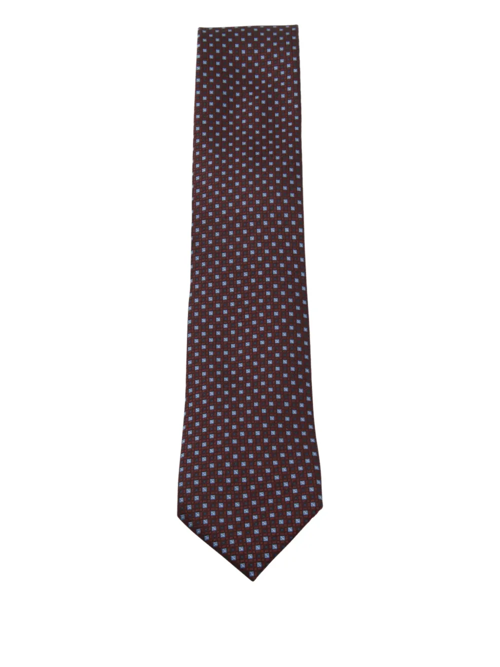 Zegna Slim Ties With Pointed Tip And Pattern In Brown