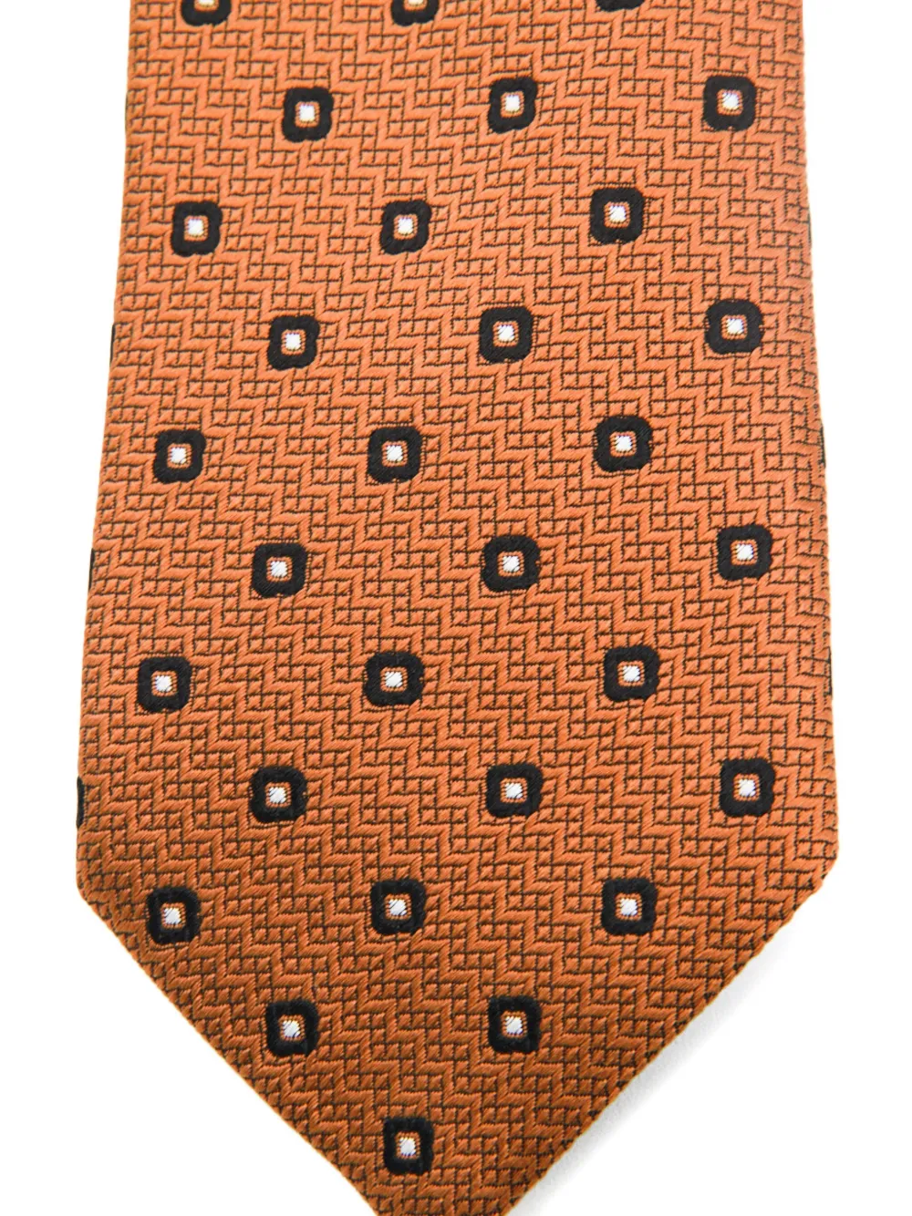 Zegna geometric-patterned tie - Oranje