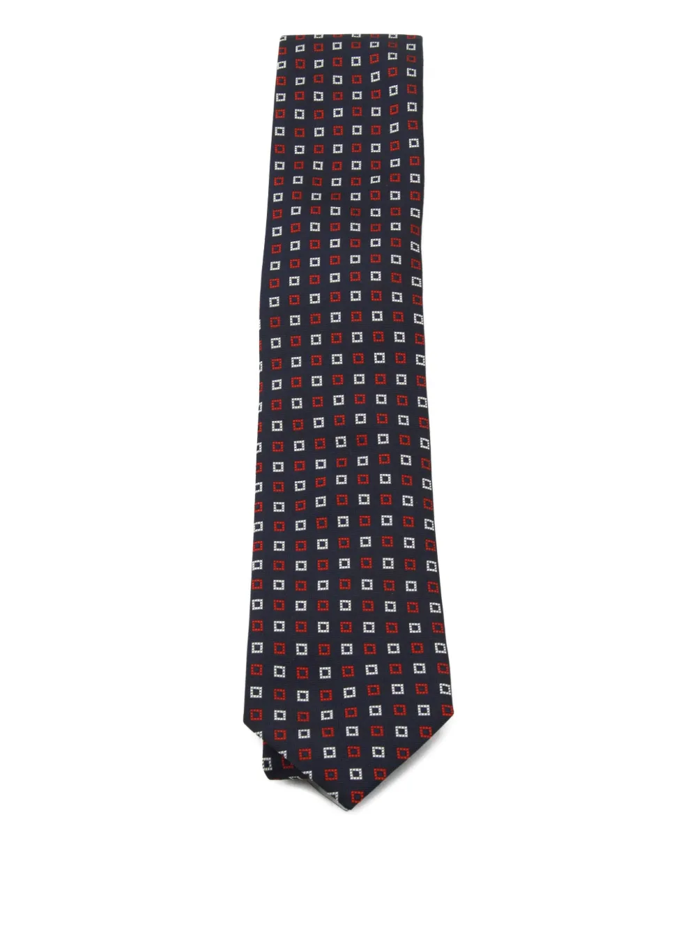 Zegna Square-pattern Tie In Brown