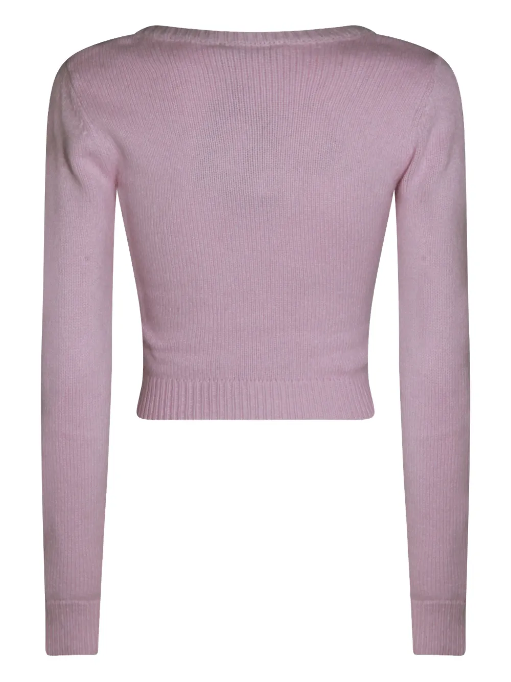 Twinset Round-neck Cropped Sweater In Pink