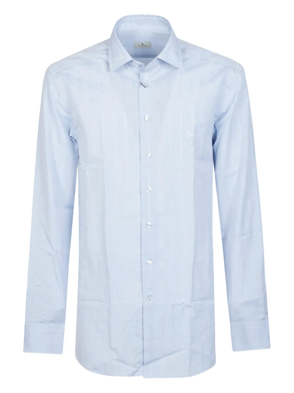 Etro Roma Long Sleeve Logo Shirt In Blue