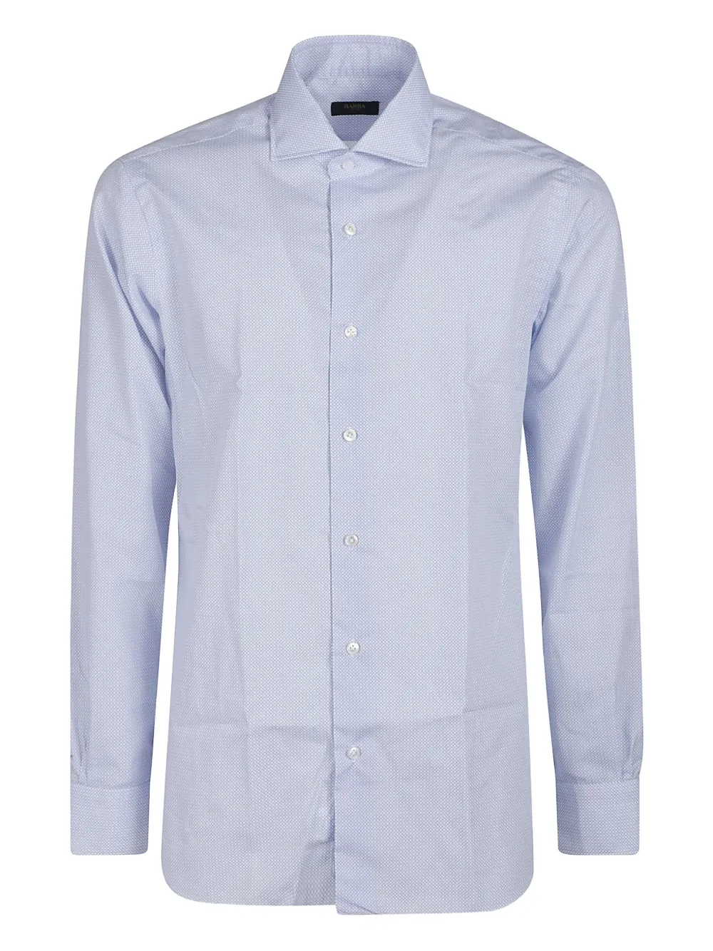 Barba micro-pattern cotton shirt | Blue | Image 1