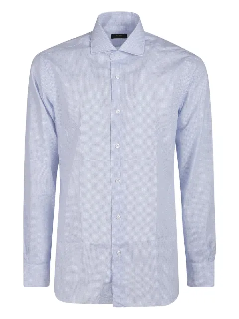 Barba micro-pattern cotton shirt