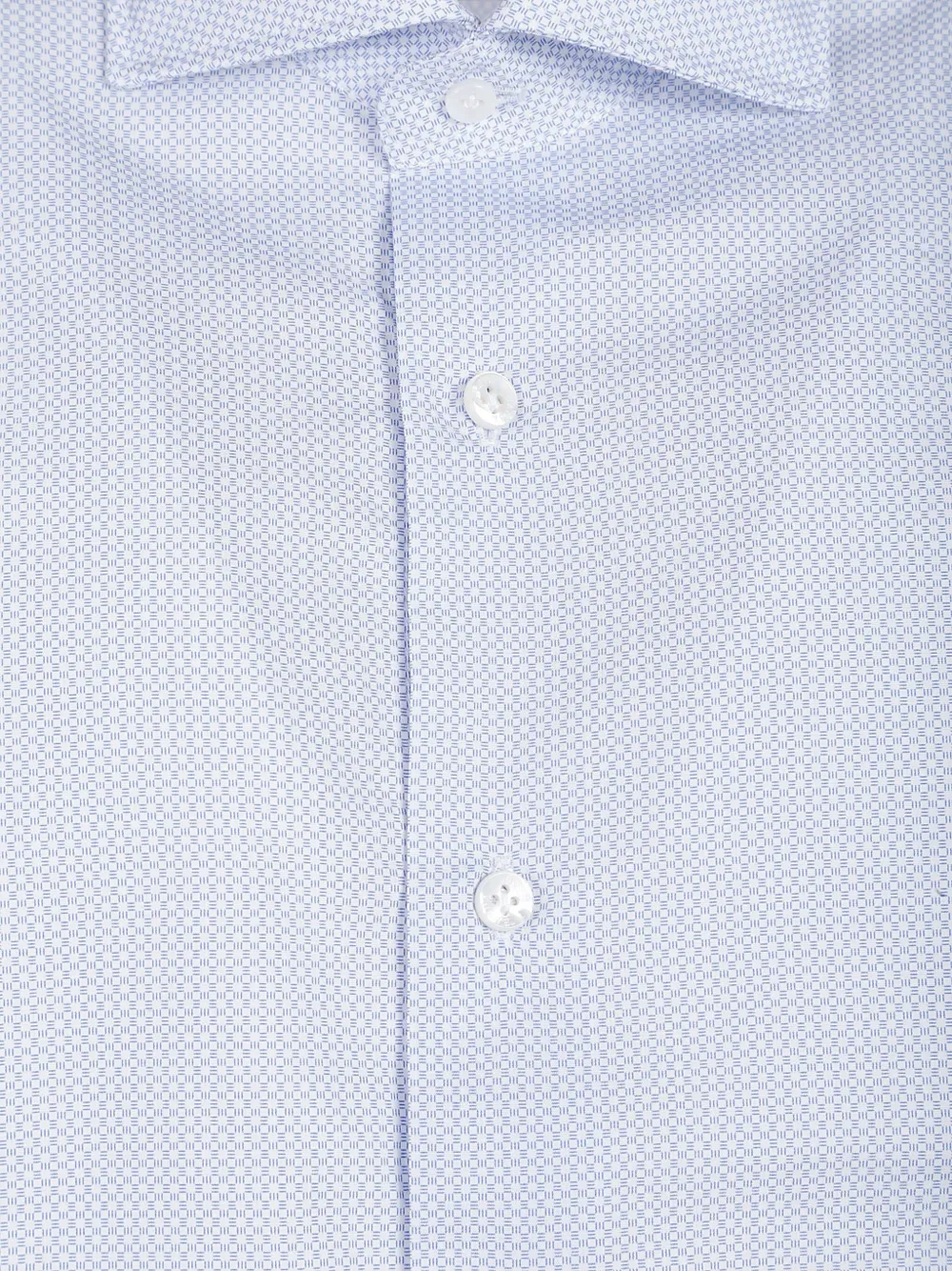 Barba Napoli Micro-pattern Cotton Shirt In Blue