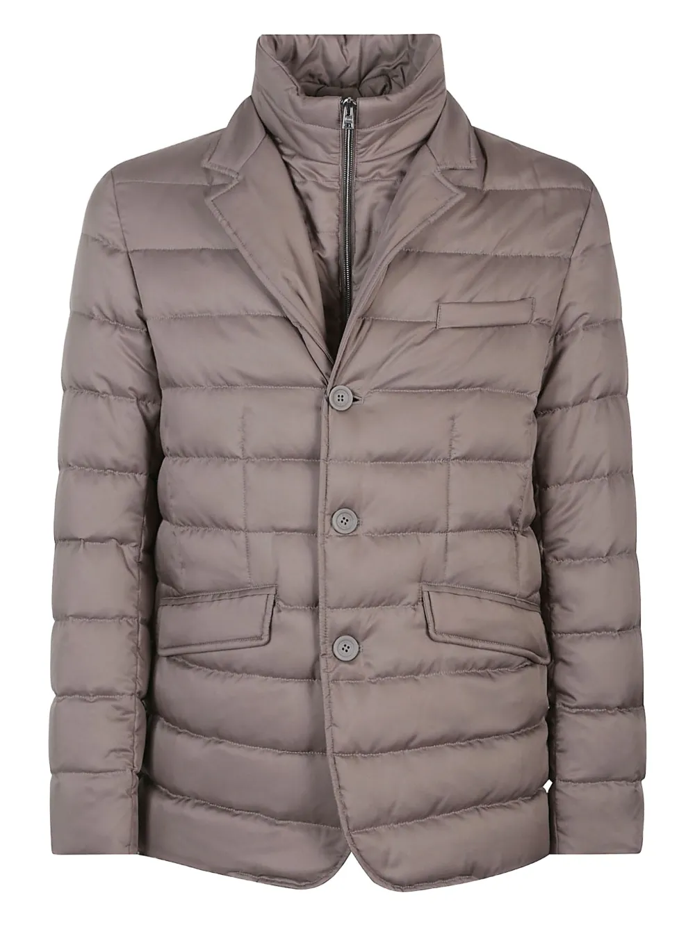 Herno Quilted Button-fastening Jacket In Neutral
