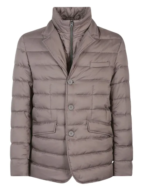 Herno quilted button-fastening jacket