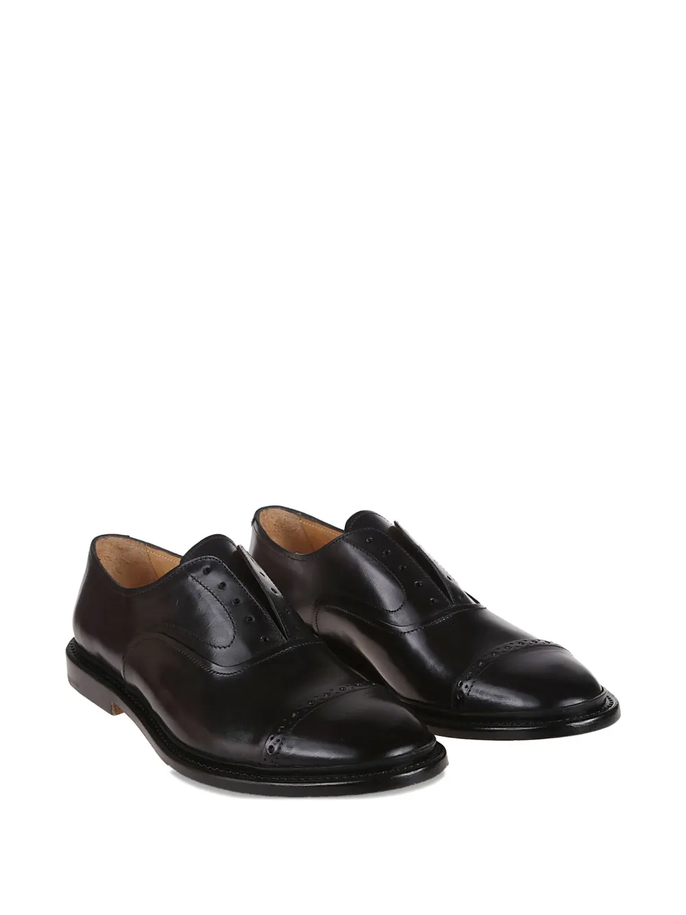 Premiata Leren derby schoenen met bewerkte neus Zwart