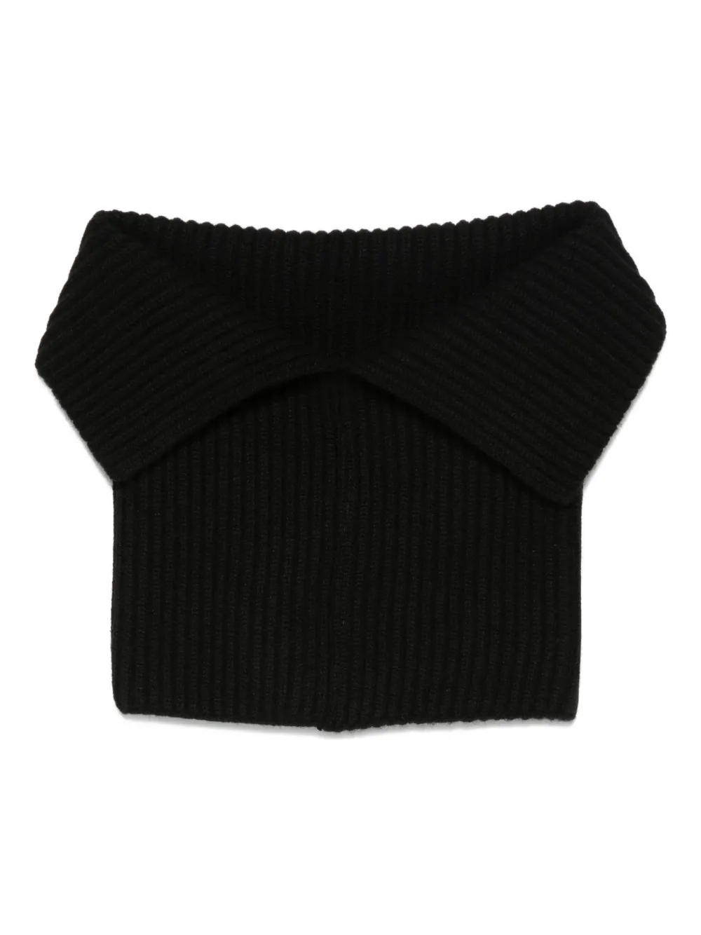Uma Wang Ribbed-knit Scarf In Black