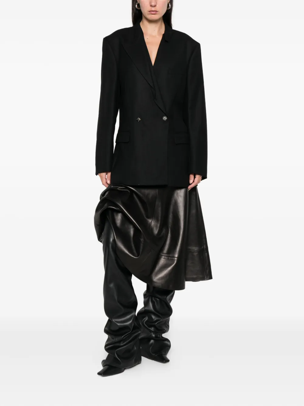 Marina Yee Double-breasted Back Jacket In Black