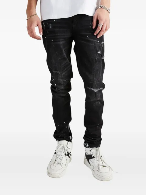 RTA Clayton paint-splatter jeans