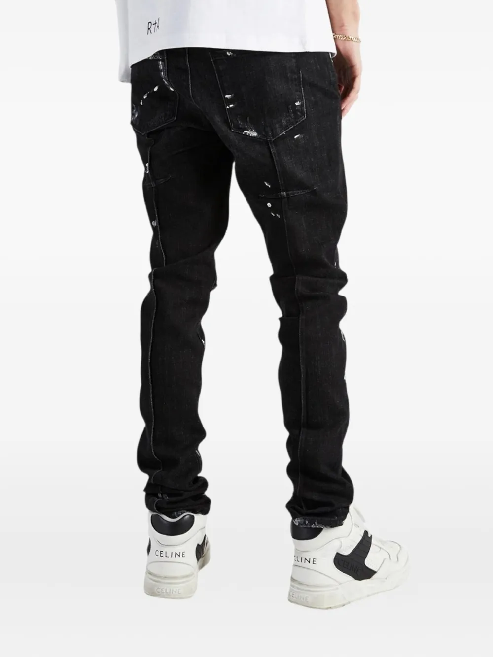 RTA Clayton jeans met verfspatten - Zwart