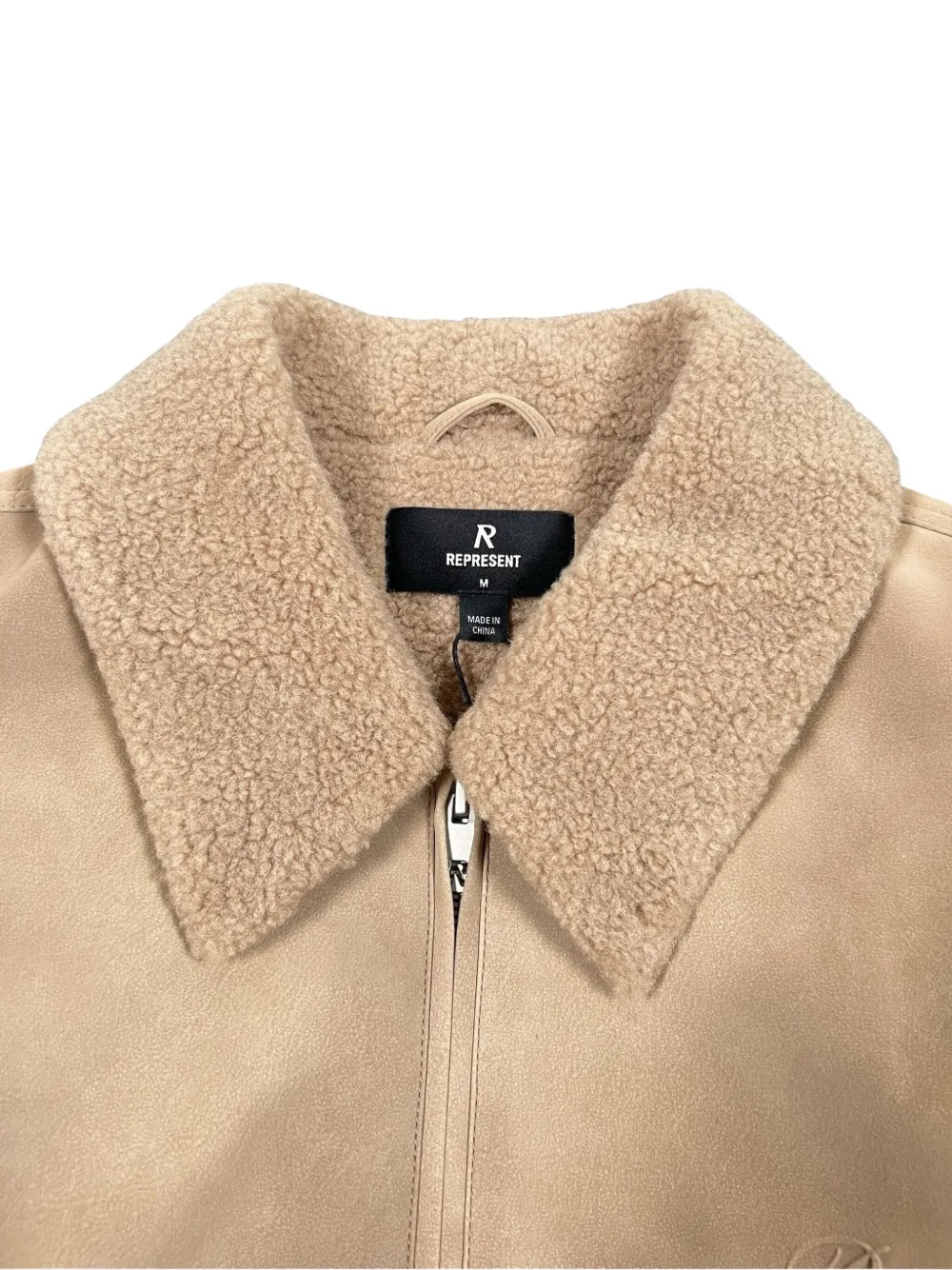 Represent Shearling-collar Jacket In Neutral