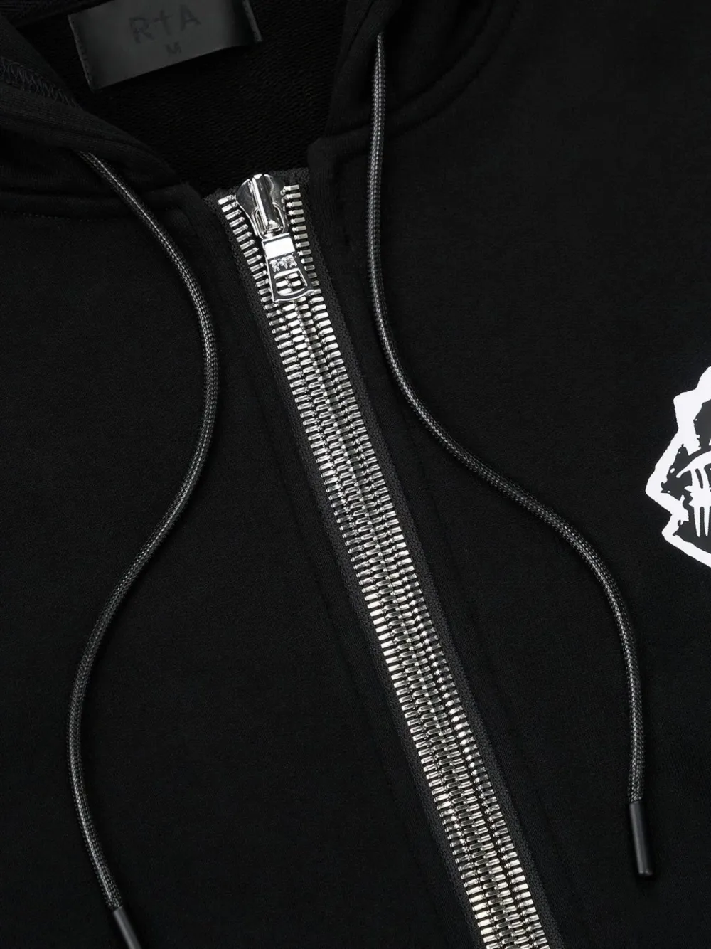 RTA Hoodie met grafische print en ritssluiting Zwart