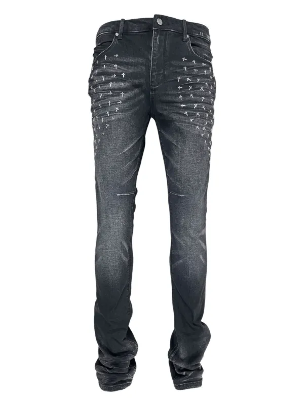 RTA Olivier Stacked Skinny Jeans | Black | FARFETCH