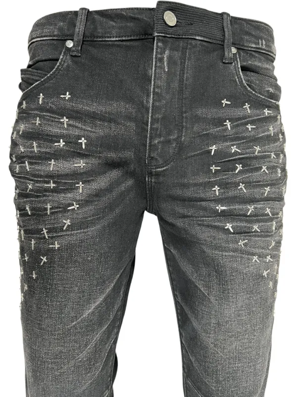 RTA Olivier Stacked Skinny Jeans | Black | FARFETCH