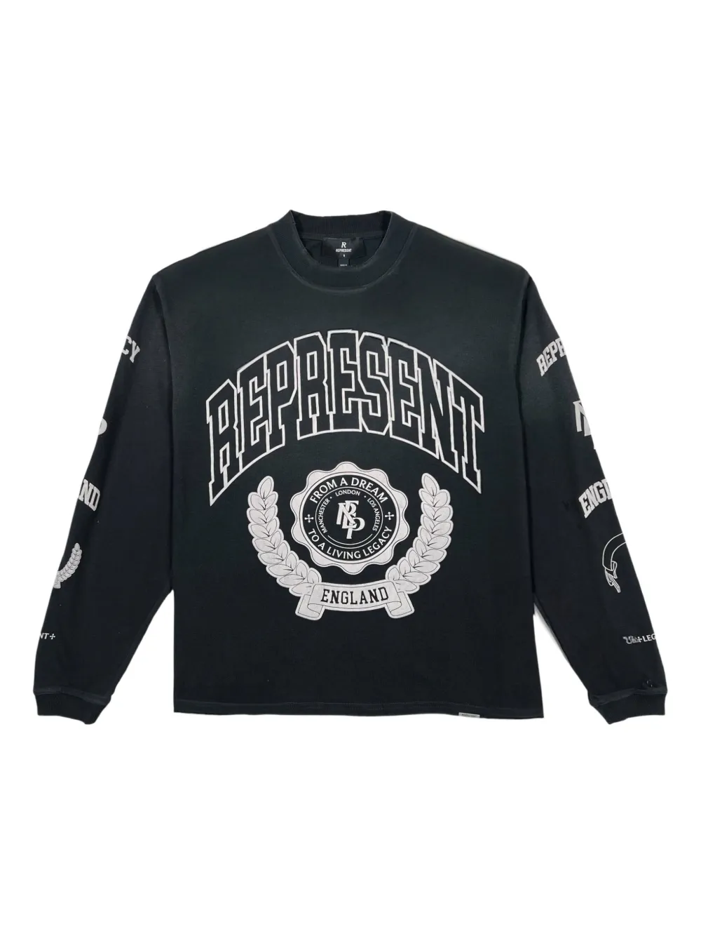 Represent Legacy Crest Long-sleeve T-shirt In Black