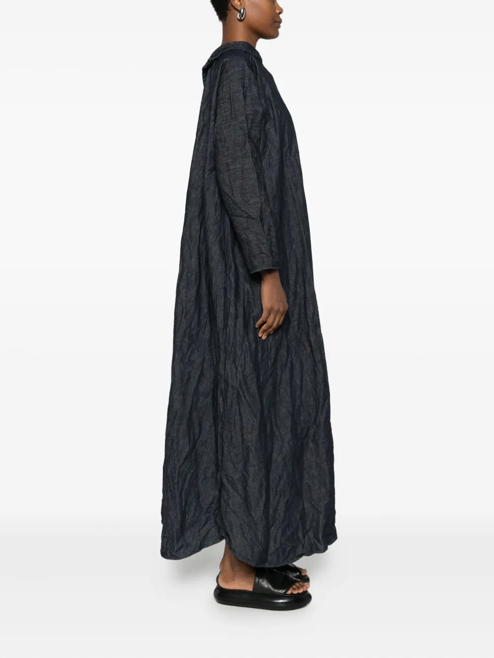 Daniela Gregis Cotton Belted Midi Dress In Blue