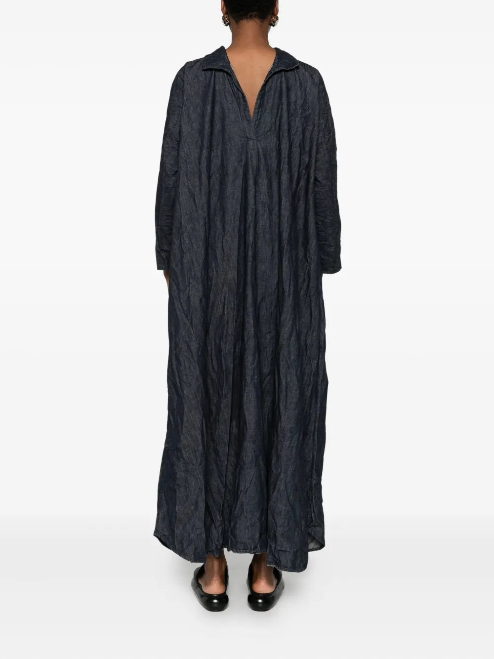 Daniela Gregis Cotton Belted Midi Dress In Blue