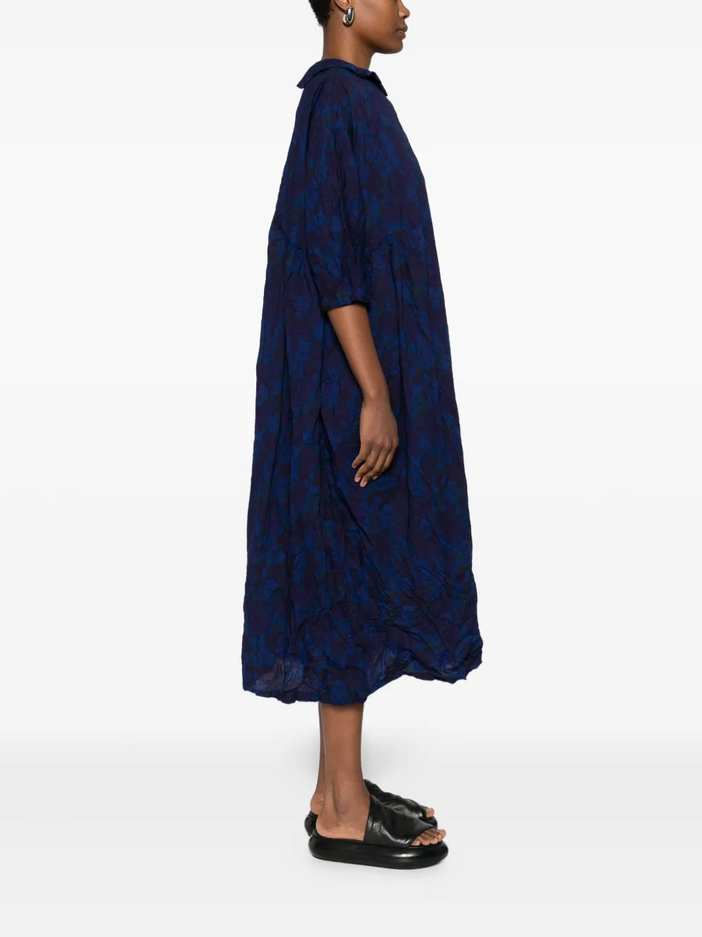 Daniela Gregis Floral-print Midi Dress In Blue
