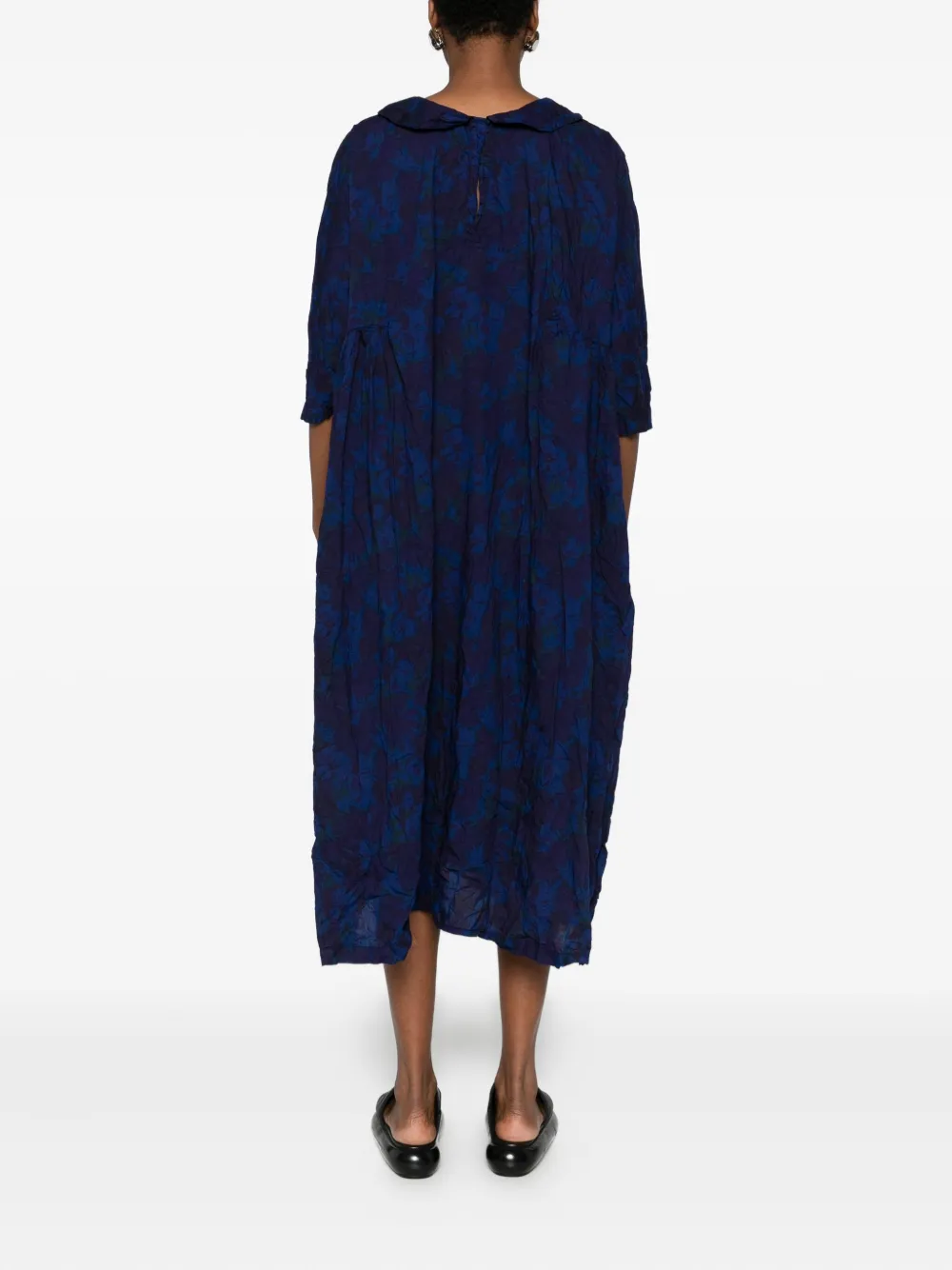 Daniela Gregis Floral-print Midi Dress In Blue