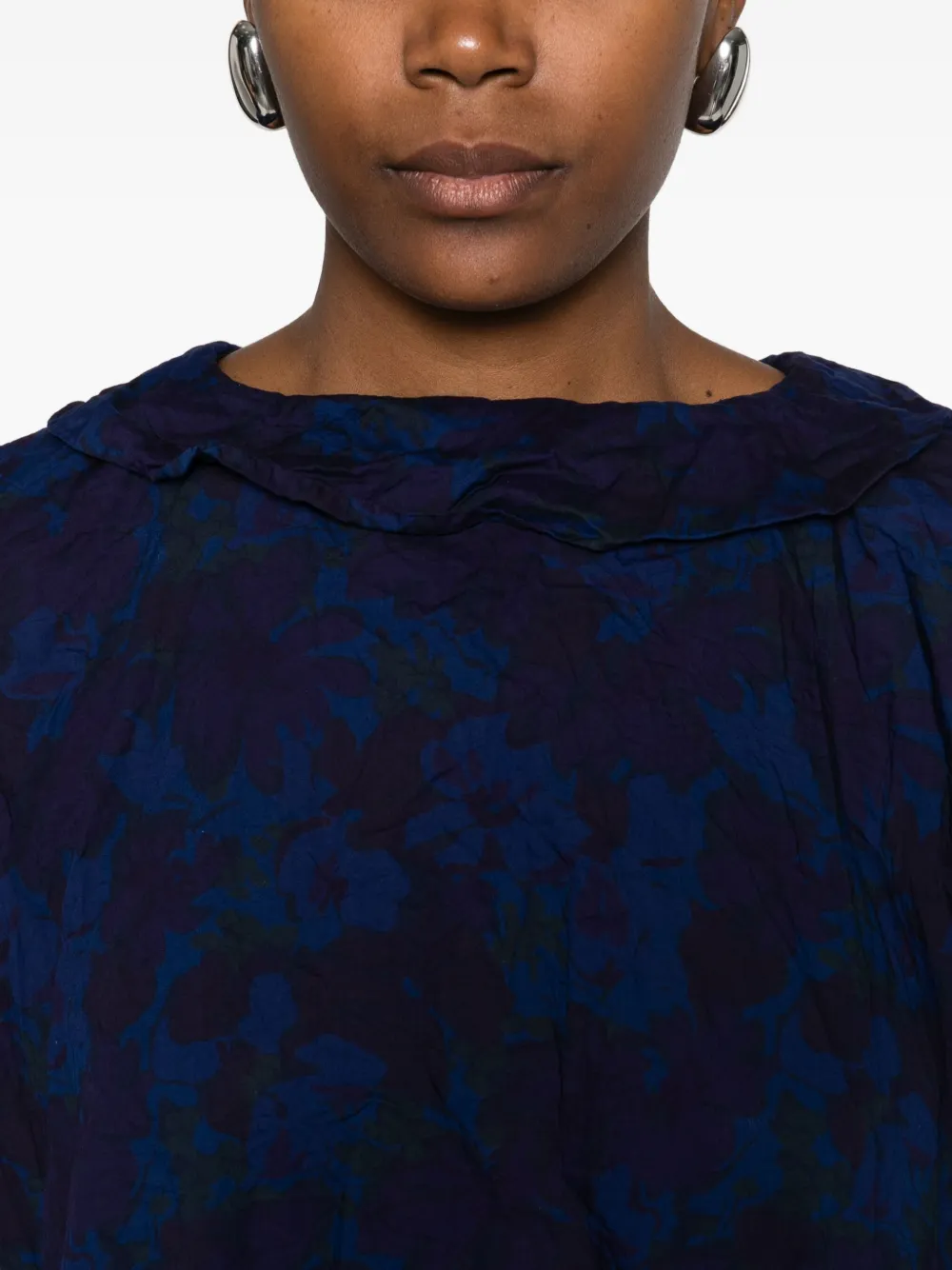 Daniela Gregis Floral-print Midi Dress In Blue