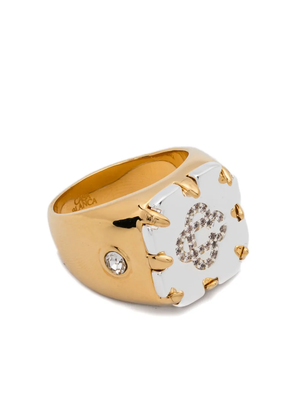 Casablanca logo-embellished ring - ゴールドトーン Casablanca logo-embellished ring - ゴールドトーン