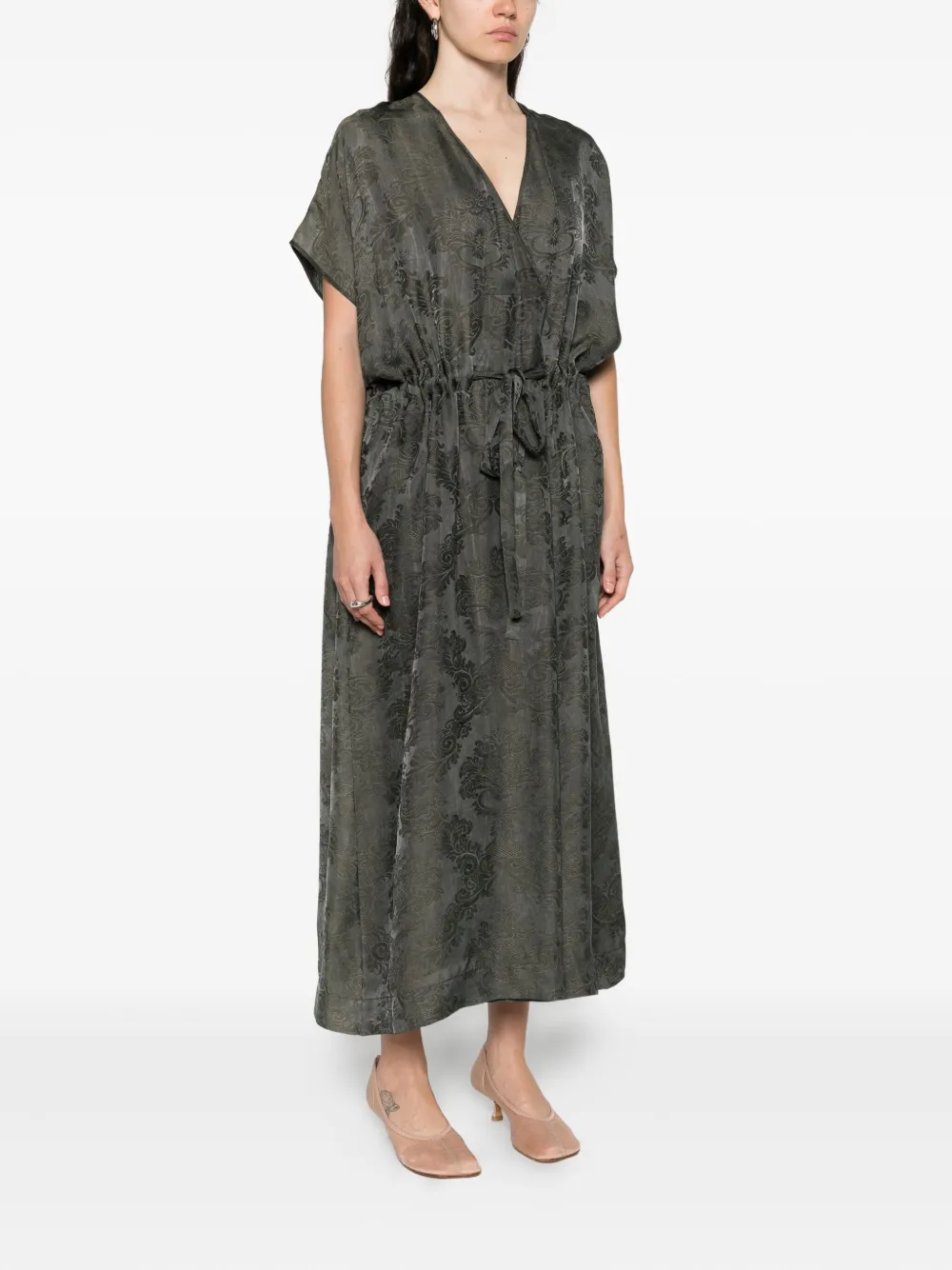 Uma Wang Floral-pattern Dress In Green