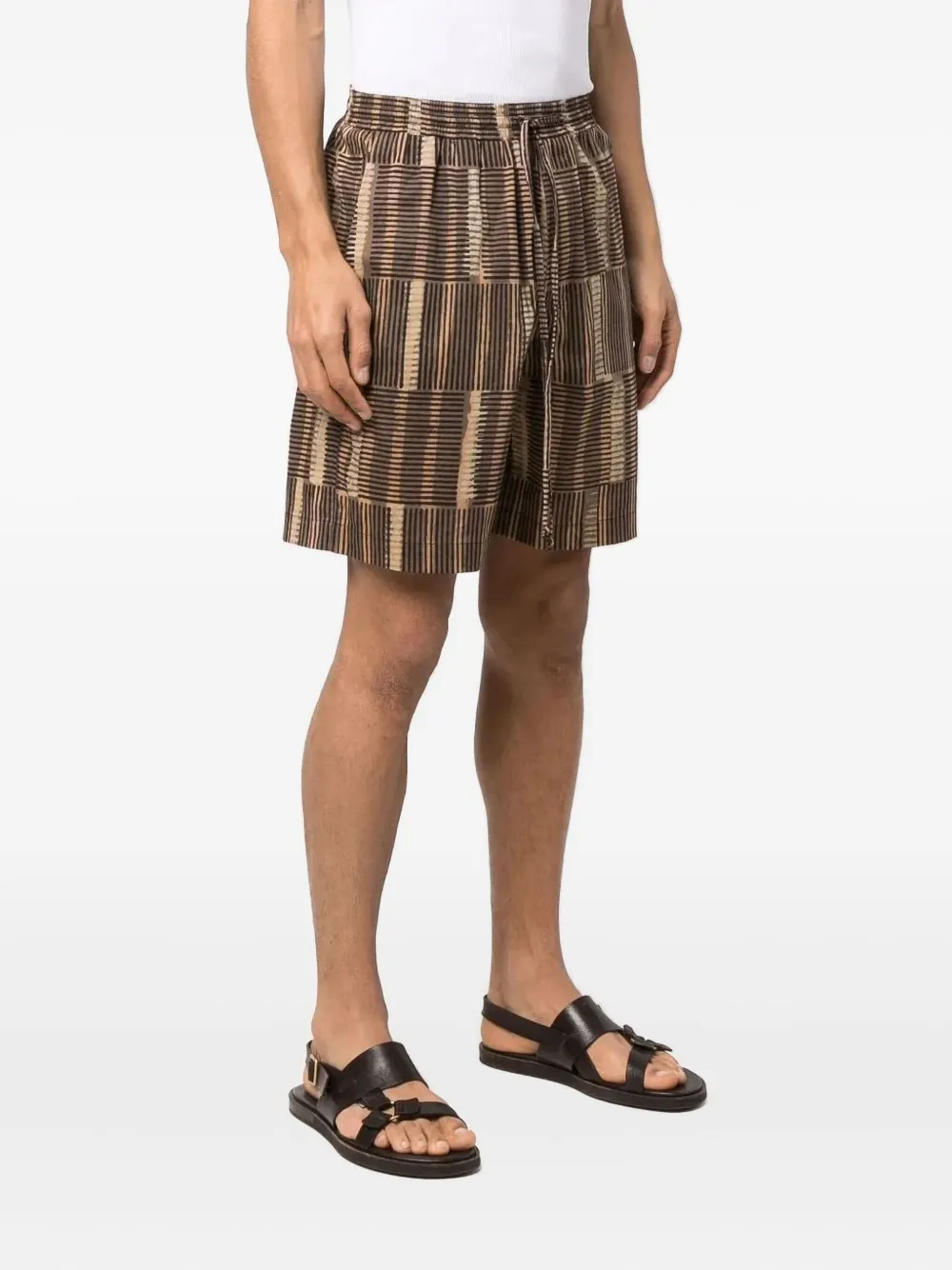 Nanushka Striped Elasticated-waist Shorts In Blue