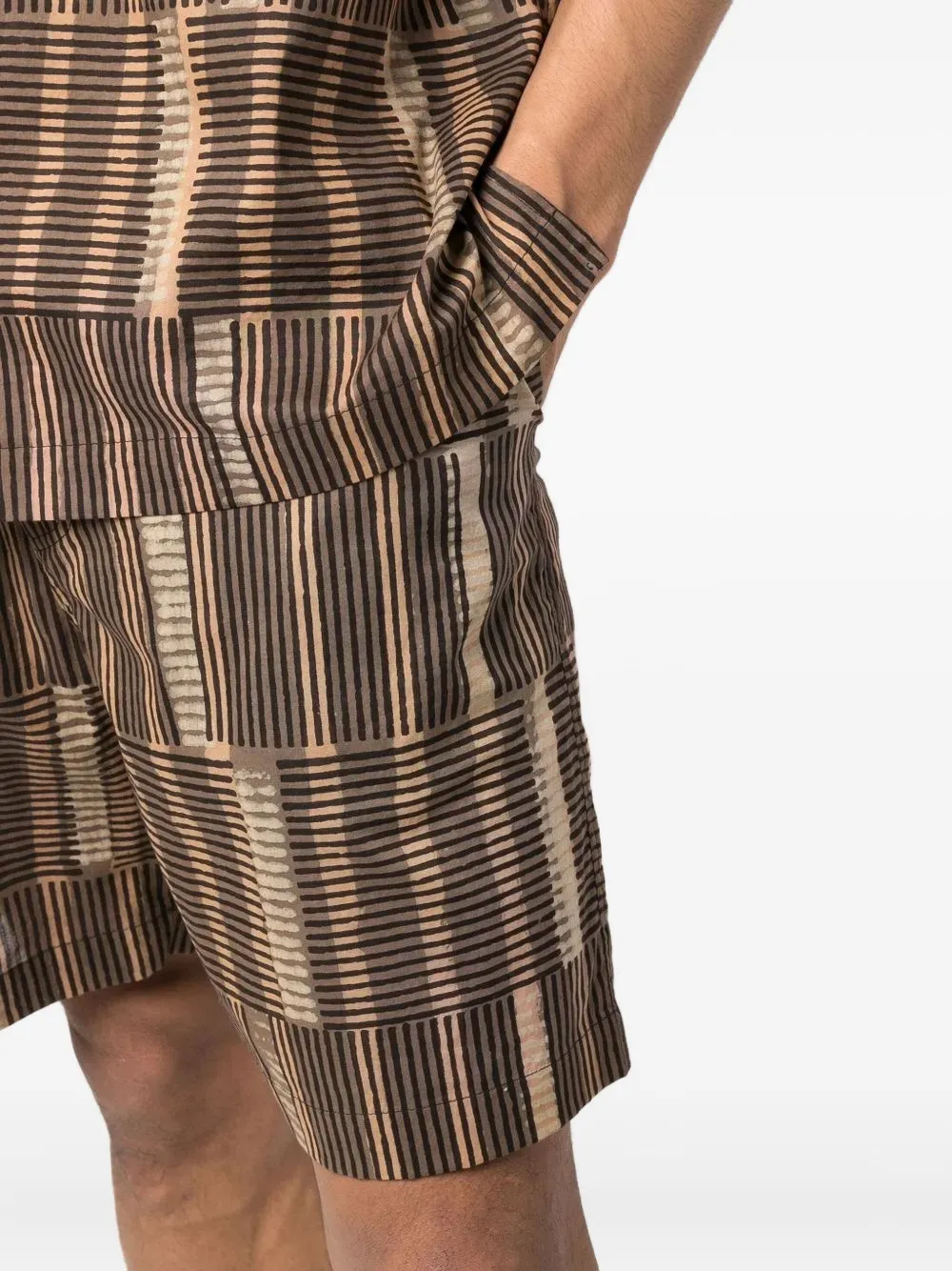 Nanushka Striped Elasticated-waist Shorts In Blue