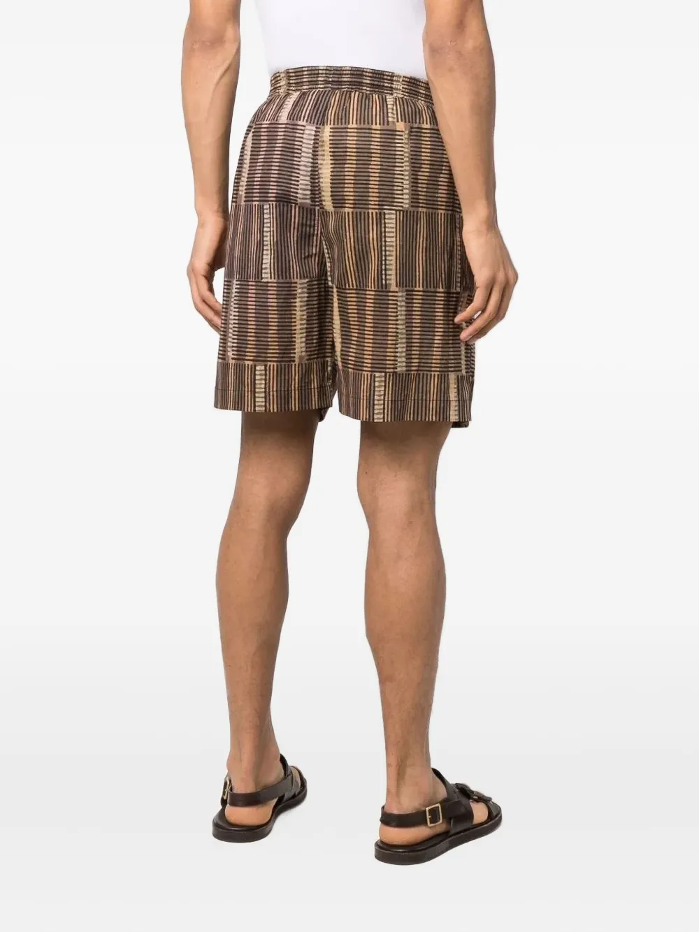 Nanushka Striped Elasticated-waist Shorts In Blue
