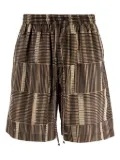 Nanushka Striped elasticated-waist Shorts - Brown