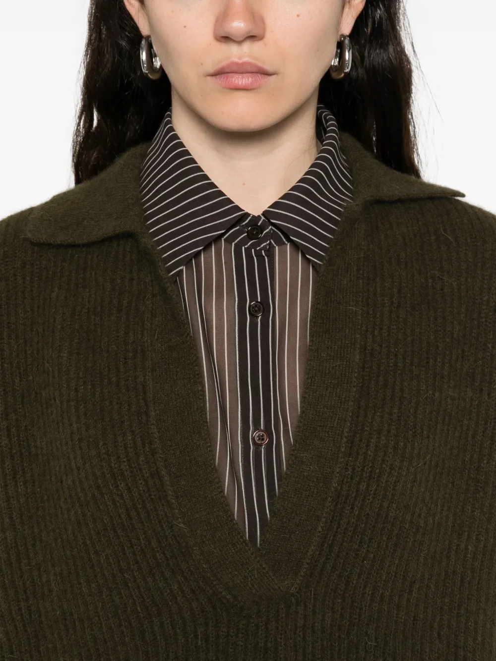 Uma Wang Trui met V-hals Groen