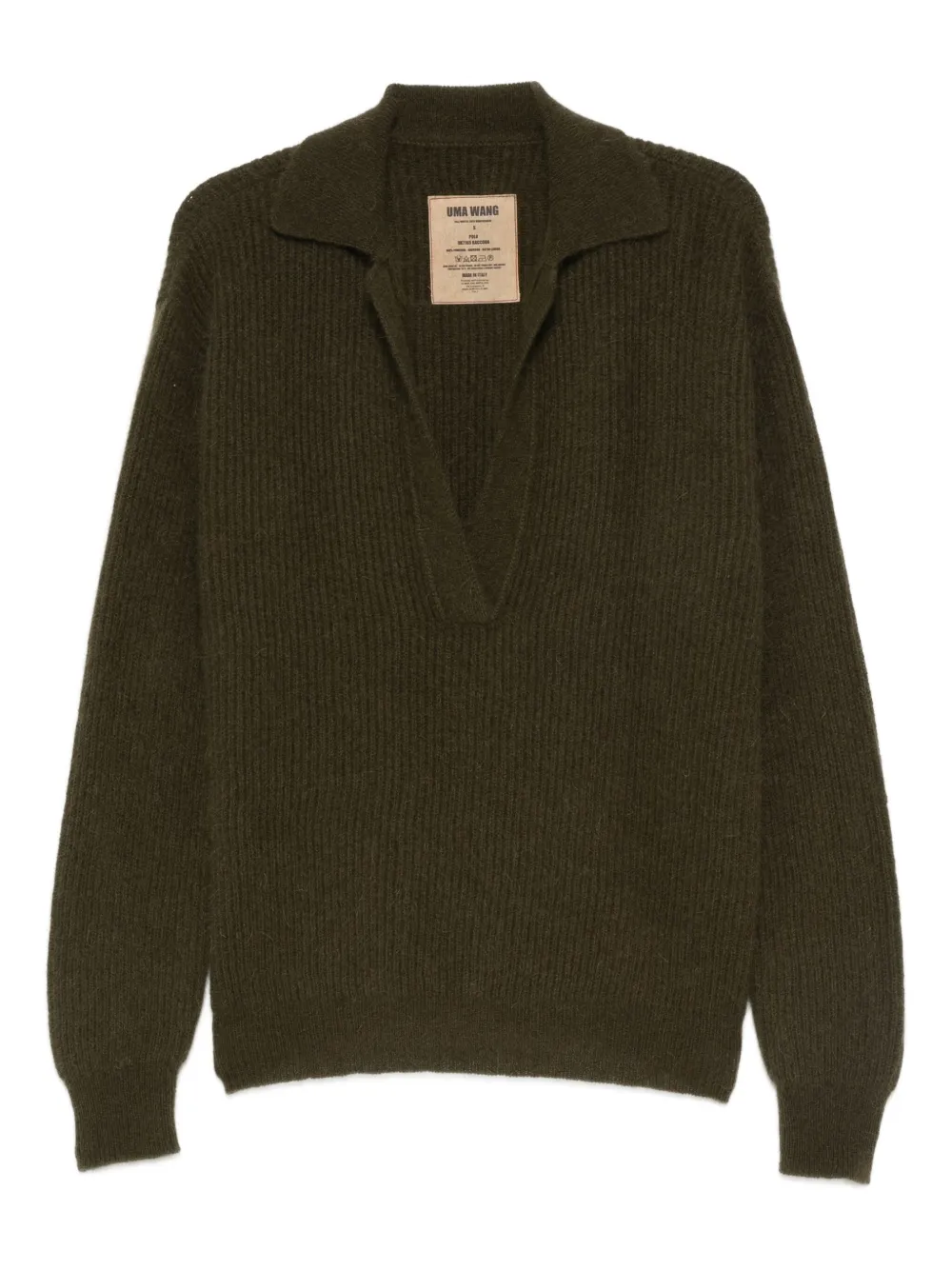 Uma Wang suéter con cuello en V | verde | Image 1