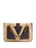 Valentino Garavani small Viva Superstar shearling tote bag - Brown