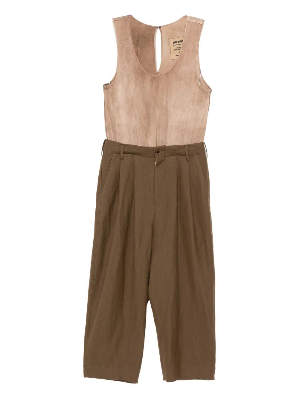 Uma Wang Pleated Cropped Trousers In Brown