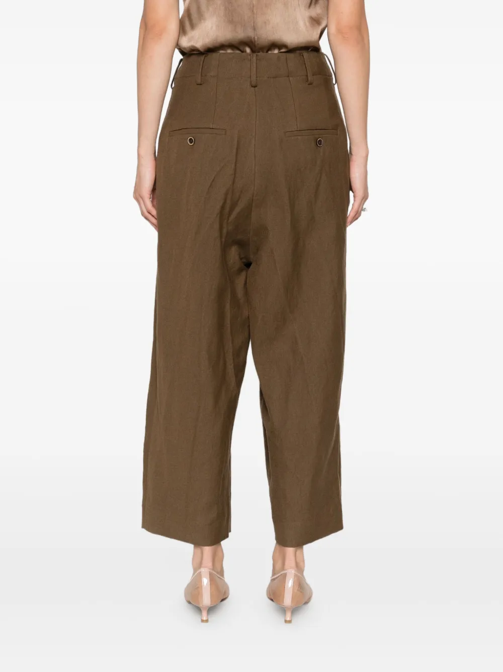 Uma Wang Cropped plooibroek Bruin