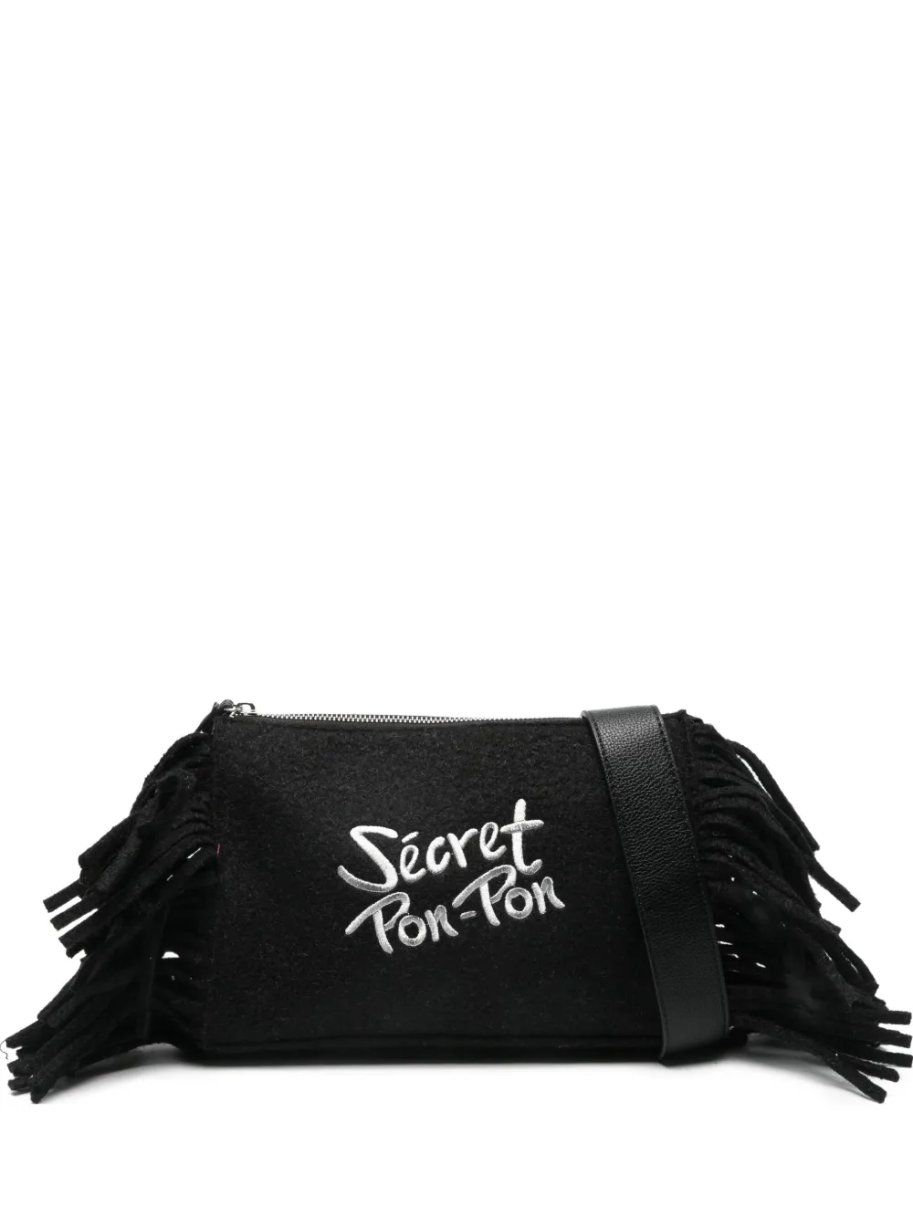 Secret Pon Pon Clutch com franjas | Preto | Image 1